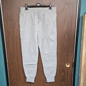 Under Armour Size L Light Heathered Grey Loose Rival Fleece Joggers